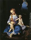 Correggio Canvas Paintings - Madonna and Child with the Young Saint John